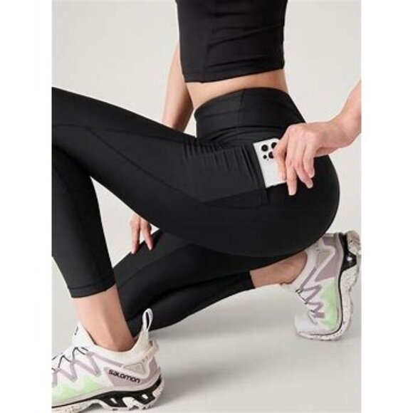 Athleta Black Interval Stash High Rise 7/8 Leggings Small - Picture 5 of 10